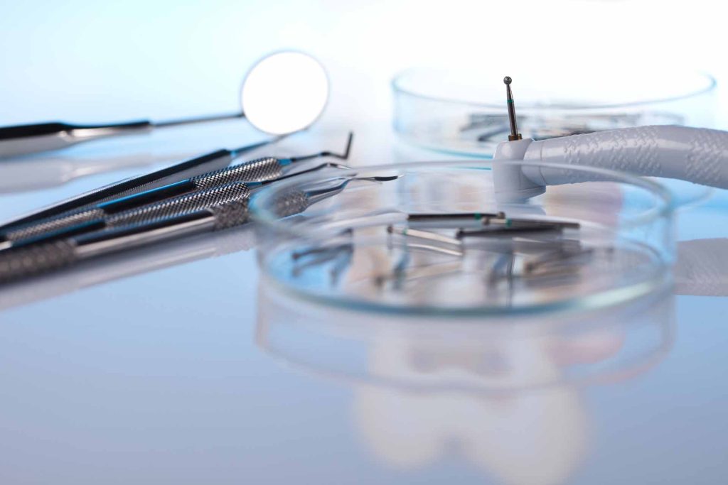 Close‑up of dental instruments and tools used in dental exams and procedures at Elite Dental & Wellness in Mesa, AZ