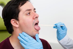 Saliva Testing on Man